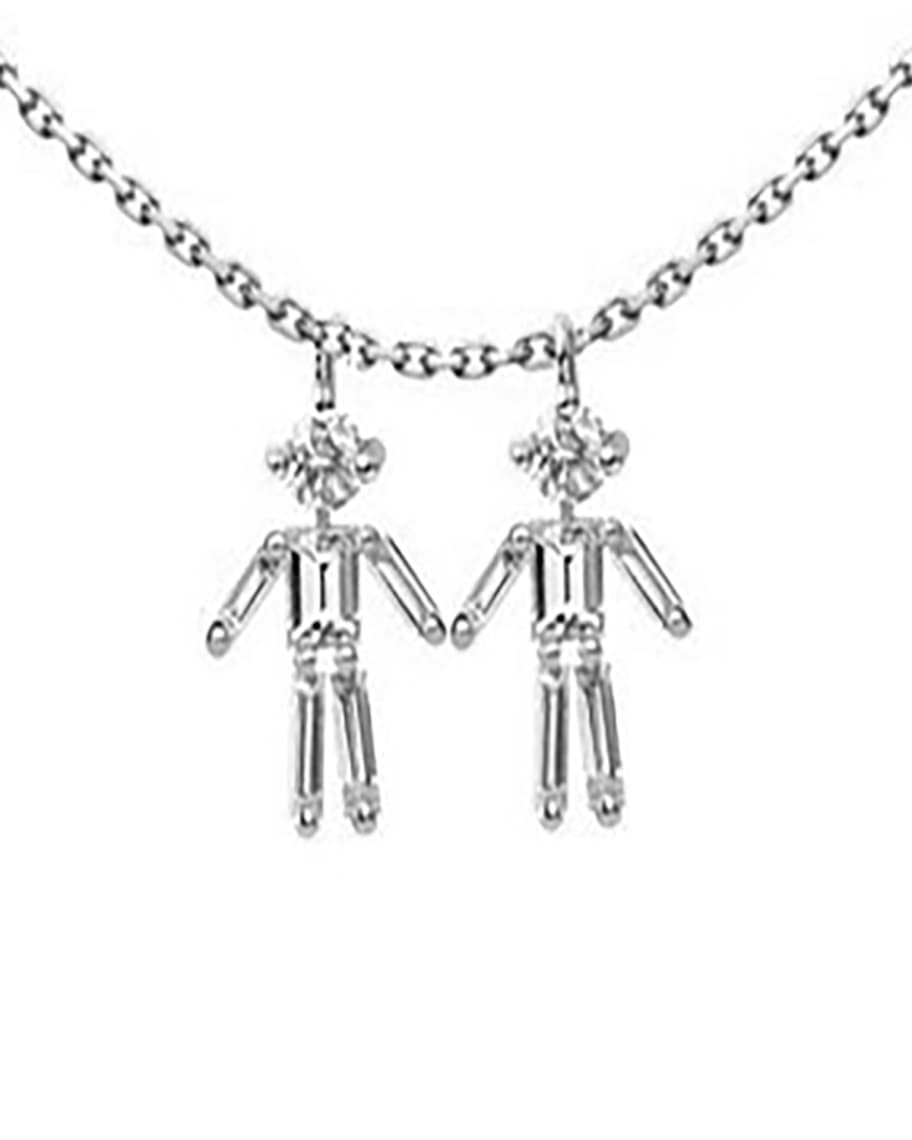 LITTLE ONES PARIS Two Boys Diamond Necklace | Neiman Marcus