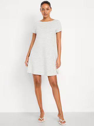 Short-Sleeve Mini Swing Dress | Old Navy (US)