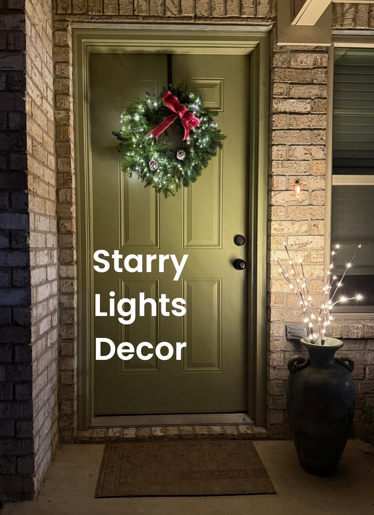 Keeping my little front porch simple but pretty ✨ Since my entryway is so small (duplex life!), I added just a touch of clear lights to elevate the mood when I come home after work or yoga. It’s amazing how a little glow can make everything feel warm and welcoming. The wreath I got from Lowes (real branches $10)
Links below 🌟🛒


#AmazonFinds #HomeDecor #HolidayLights #FrontPorchDecor #CozyHome

#LTKFindsUnder50 #LTKHoliday #LTKSeasonal