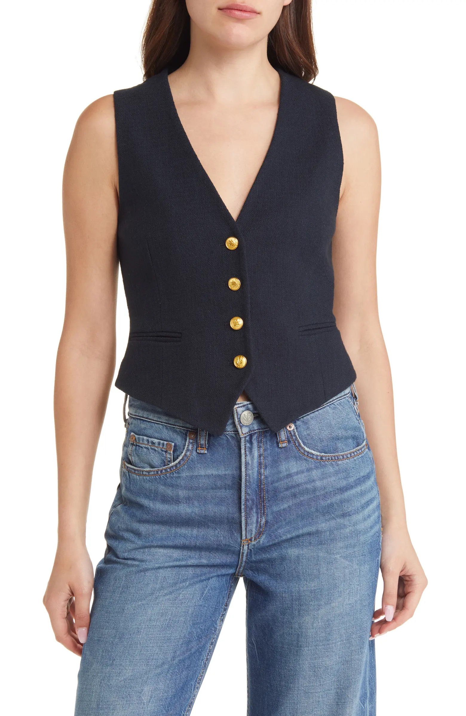 Priya Cotton Blend Vest | Nordstrom