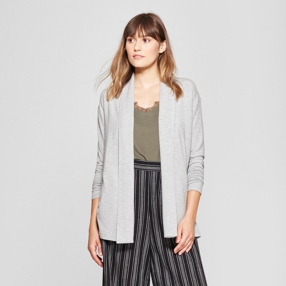 Women's Open Knit Cardigan - A New Day Gray Heather XS | Target