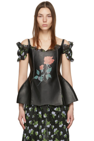 Black Leather Tank Top | SSENSE