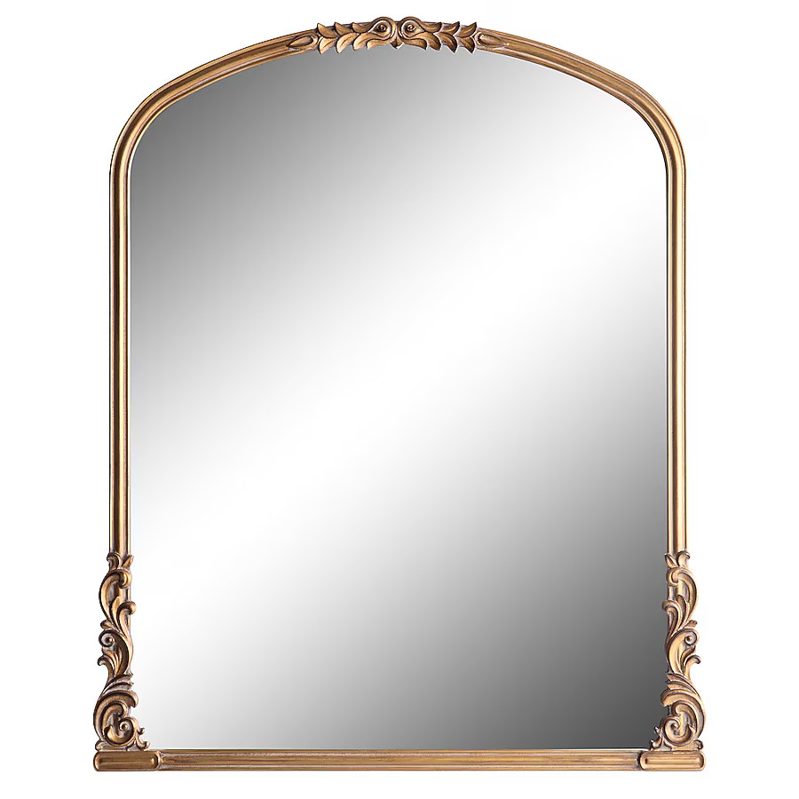 allen + roth 28.4-in W x 35.0-in H Arch Gold Framed Wall Mirror | Lowe's