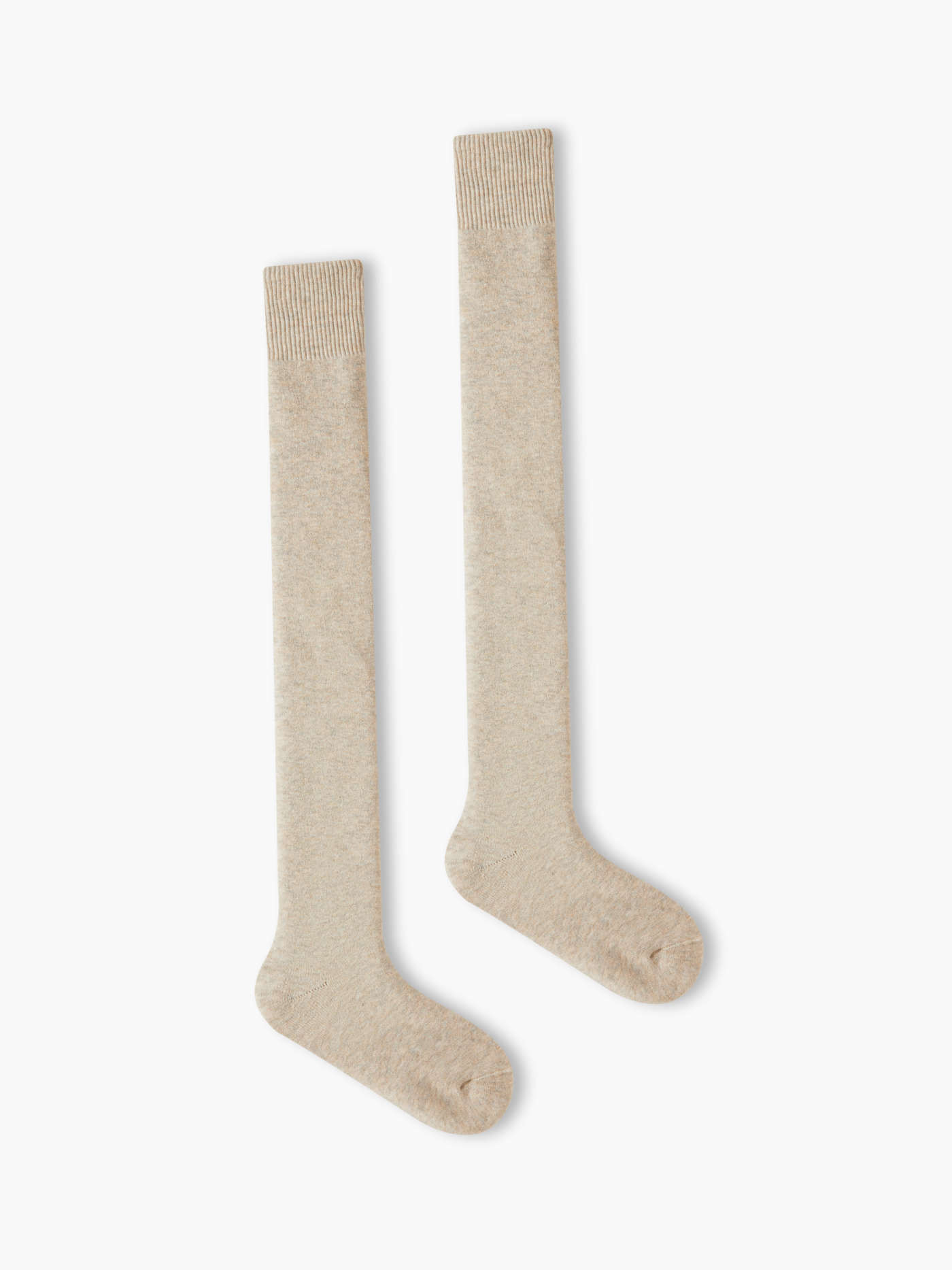 Cotton Blends FLEECE LINED SOLID OVER THE KNEE SOCKS For Daily Casual | Cider