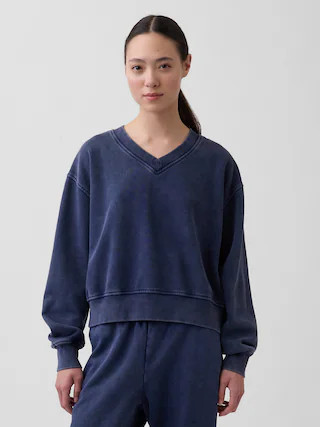 VintageSoft Oversized V-Neck Sweatshirt | Gap (US)