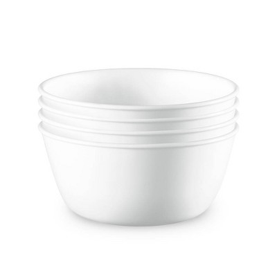 Corelle 4pk Glass Vitrelle 28oz Dinner Bowls White: Round Solid Pasta & Soup Bowls, Dishwasher & ... | Target