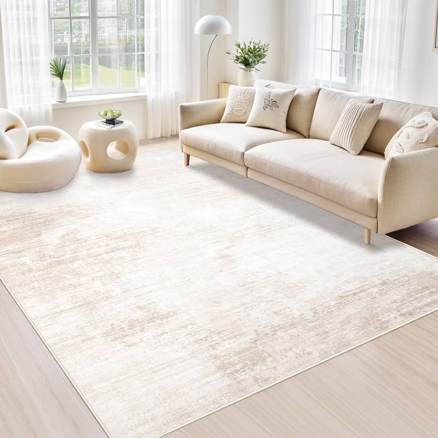 Area Rugs 6x9 Living Room: Washable Rug Modern Abstract Large Rug Soft Non Slip Neutral Rugs Stai... | Amazon (US)