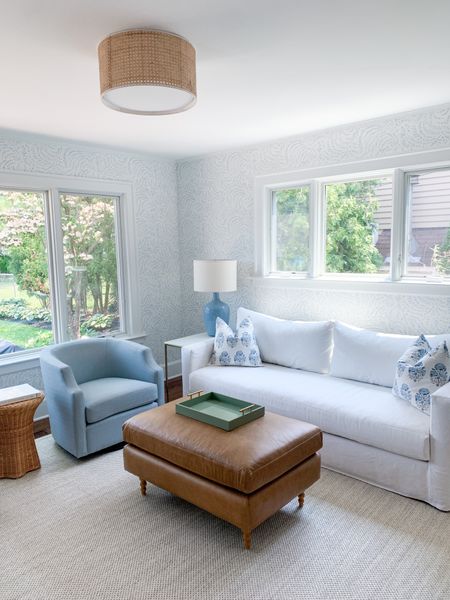 Living room, home decor, light blue swivel chairs, white couch, coastal home decor 

#LTKhome