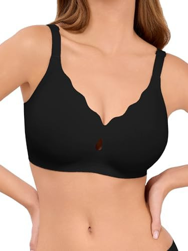 LUCKMEEY Bras for Women No Underwire Wave Push Up Wireless Bra Seamless Bras Full Coverage Bralet... | Amazon (US)