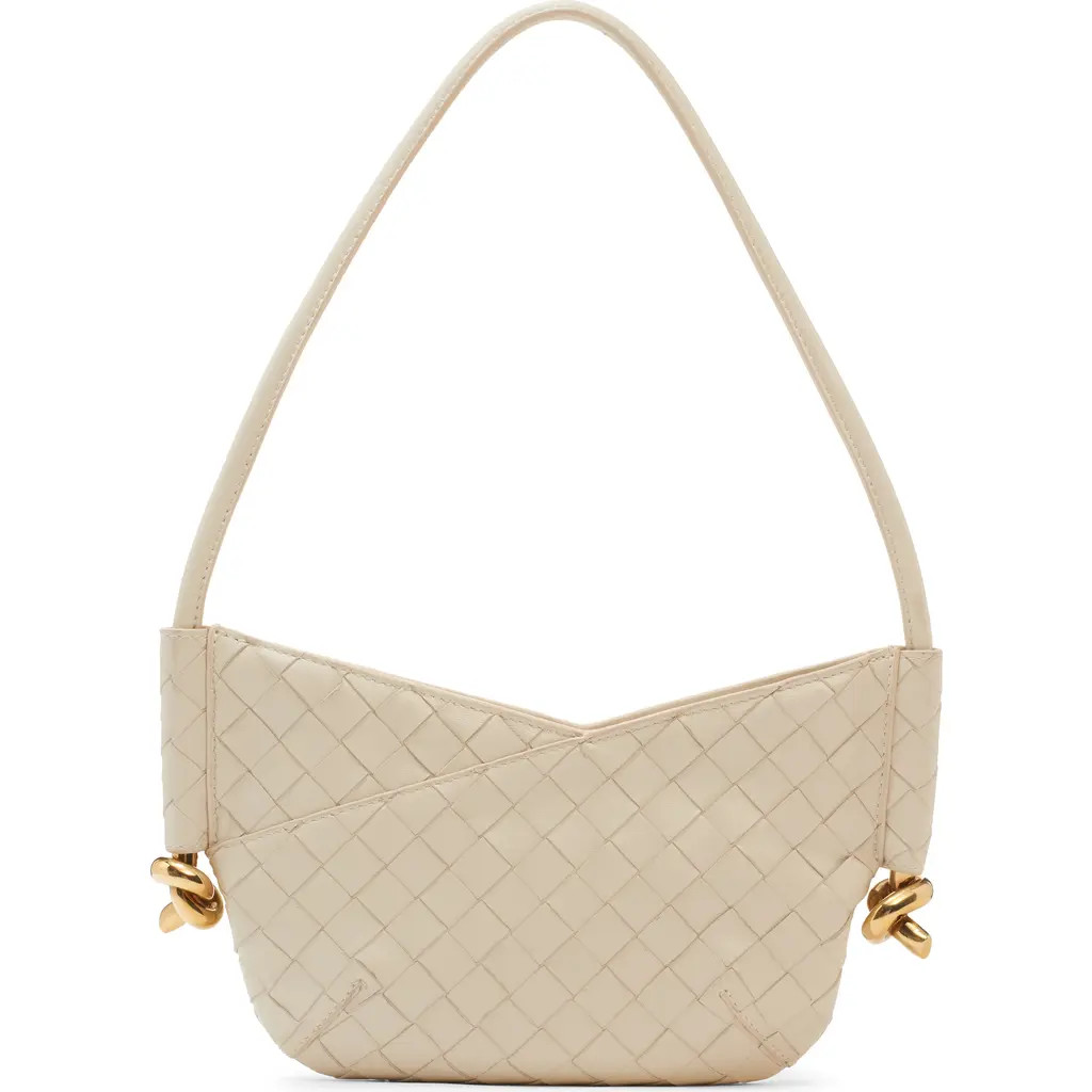 Bottega Veneta Mini Solstice Intrecciato Leather Hobo Bag in Sea Salt - Brass at Nordstrom | Nordstrom