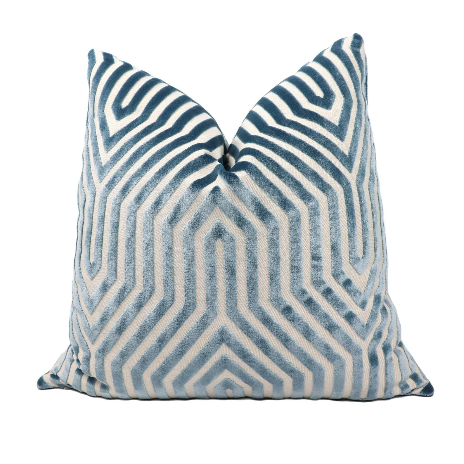 Schumacher Vanderbilt velvet pillow cover in Marine 66195 // Designer pillow // High end pillow /... | Etsy (US)