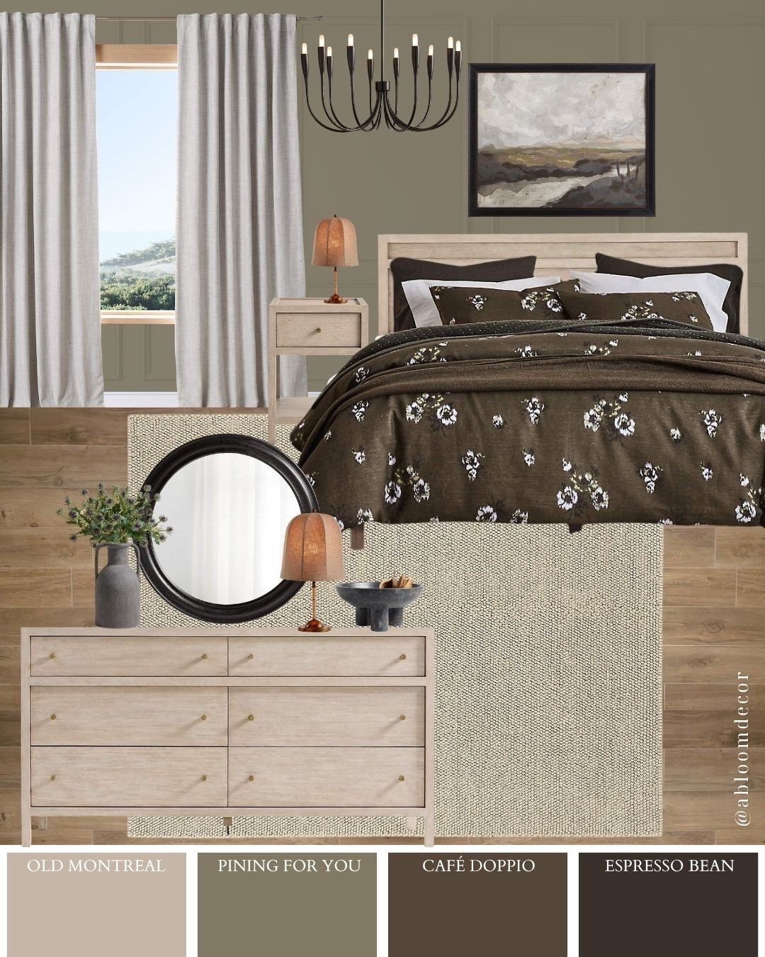 Deep Green Floral Bedroom Design Collage

#LTKHome