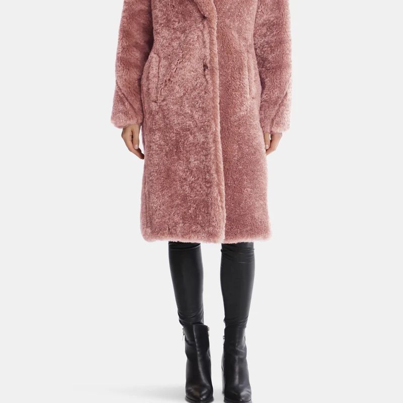 Avec Les Filles Oversized Teddy Faux Fur Coat - Pink - XL | Verishop