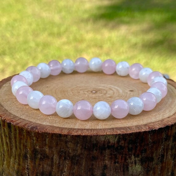 Moonstone Rose Quartz Bracelet. Handmade and can be customized. Shop for your beaded bracelet tod... | Etsy (US)