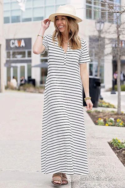 Henley Detail Knit Maxi Dress | Gibson