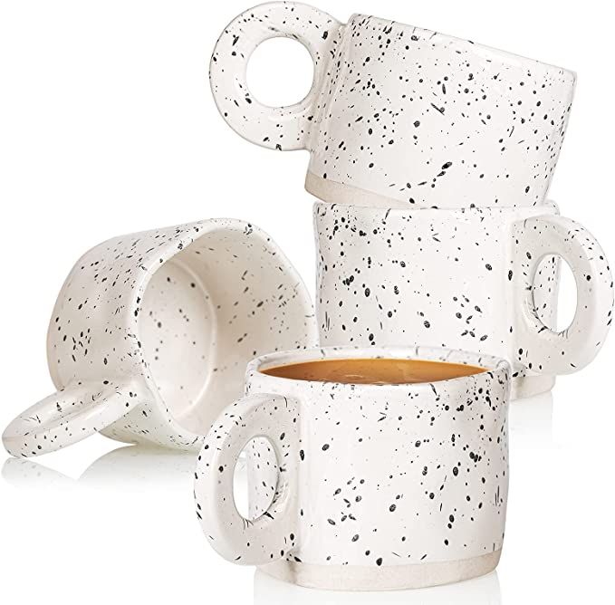 Coffee Mug,Ceramic Coffee Mugs CREATIVELAND 10 oz Stoneware Handmade Coffee Cups with Handle for ... | Amazon (US)