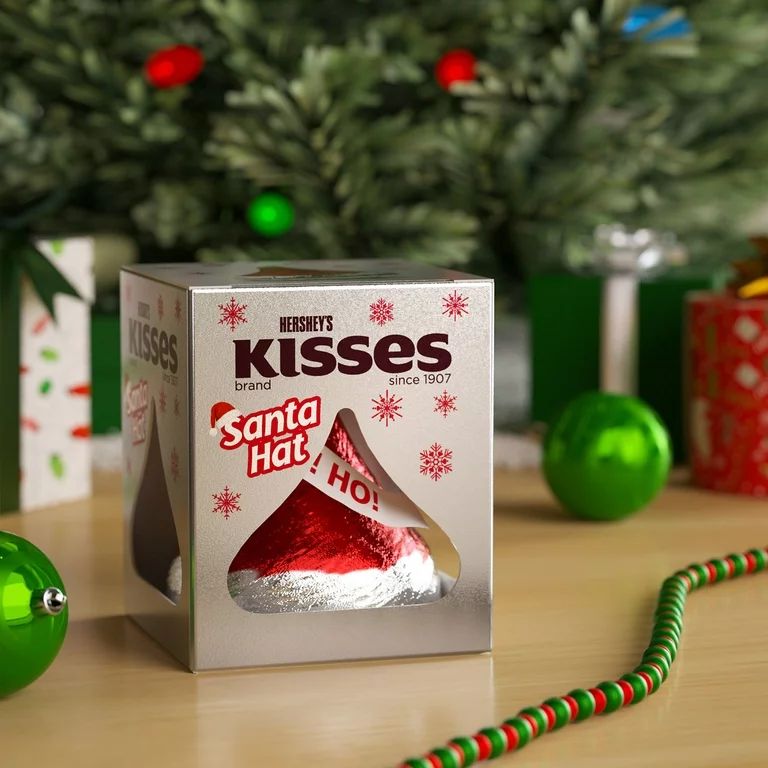 Hershey's Kisses Solid Milk Chocolate Santa Hat Christmas Candy, Gift Box 1.45 oz - Walmart.com | Walmart (US)