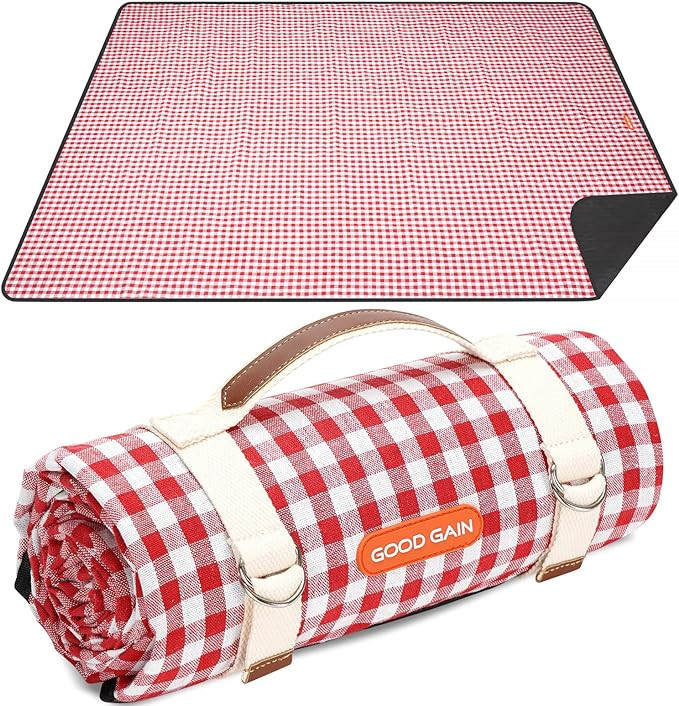 Picnic Blanket Waterproof, Beach Blanket Portable with Carry Strap Outdoor Camping Party, Large F... | Amazon (US)