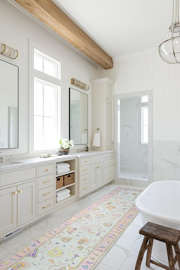 Modern Oushak Runner Rug, Vintage Turkish Pastel Oriental Antique Inspired Runners, Washable Rugs... | Amazon (US)