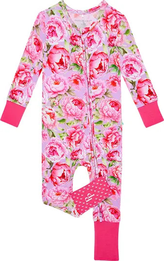 Francoise Peony Print Fitted Convertible Footie Pajamas | Nordstrom
