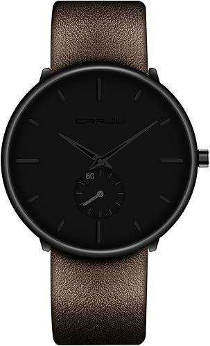 Mens Watches Ultra-Thin Minimalist Waterproof-Fashion Wrist Watch for Men Unisex Dress with Leath... | Amazon (US)