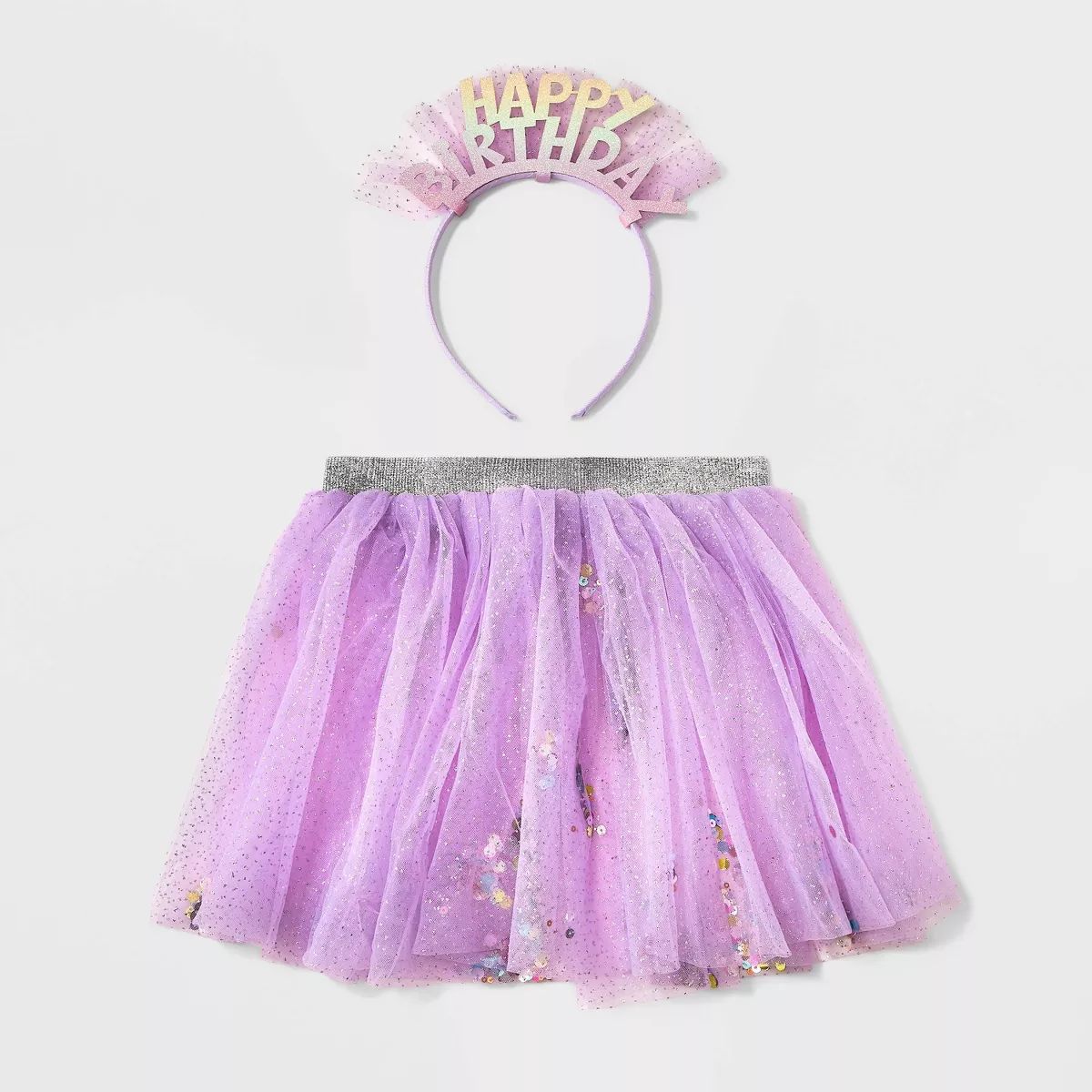 Toddler Girls' 2pc Happy Birthday Headband and Tutu Set - Cat & Jack™ Purple | Target