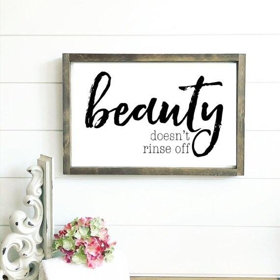 Beauty Doesn't Rinse off // Bathroom Decor // Home Decor | Etsy Canada | Etsy (CAD)