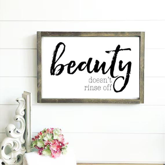 Beauty Doesn't Rinse off // Bathroom Decor // Home Decor | Etsy Canada | Etsy (CAD)