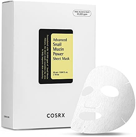 Amazon.com : COSRX Advanced Snail Mucin Power Sheet Mask 10 Sheets | 35,000 ppm of Snail Secretio... | Amazon (US)