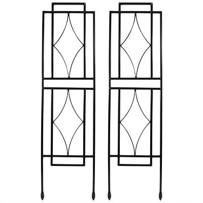 Sunnydaze Contemporary Metal Wire Garden Trellis for Climbing Plants and Flowers - 30" H - Black - 2-Pack | Target