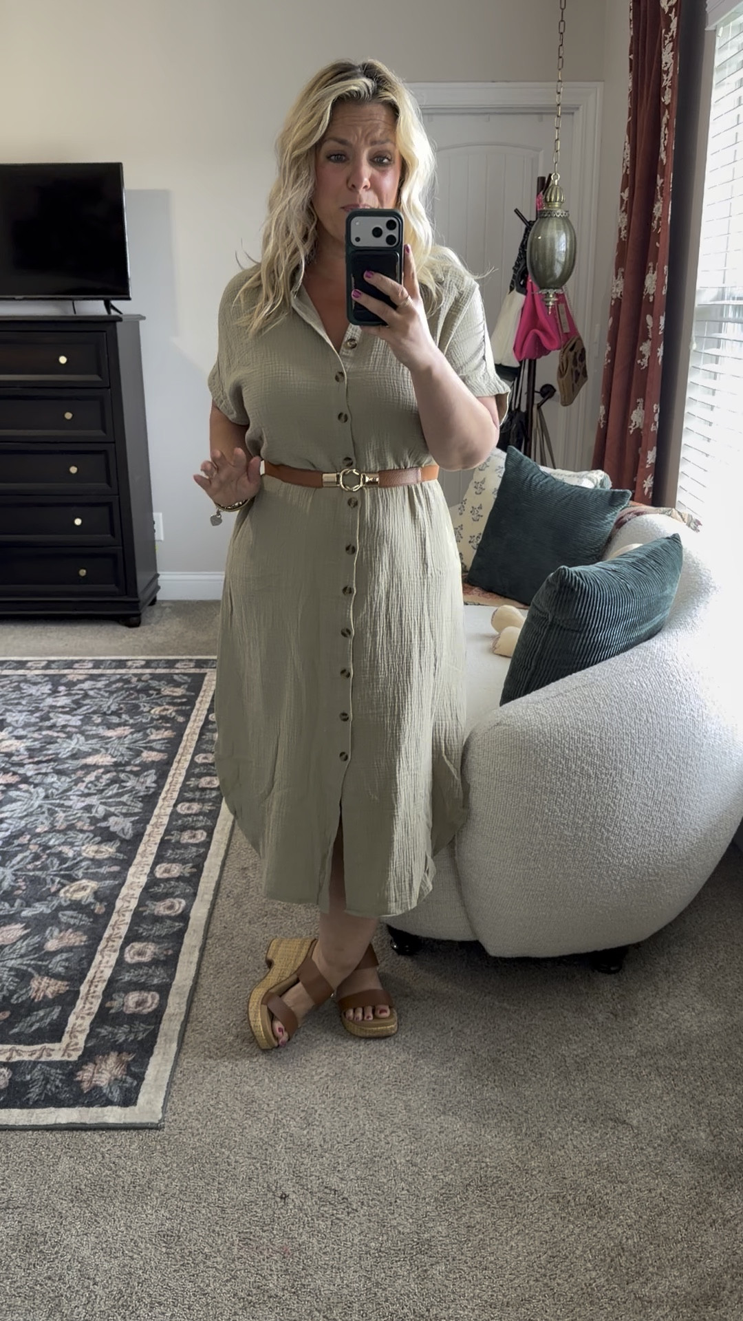 This button up midi dress was meant to be a swim cover up but I belted it & added fun wedges for the cutest dress! Amazon, of course! Wearing my true lg but I think a medium would work too. 

 

#LTKOver40 #LTKMidsize #LTKPetite