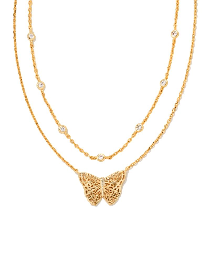 Hadley Butterfly Multi Strand Necklace in Gold | Kendra Scott | Kendra Scott