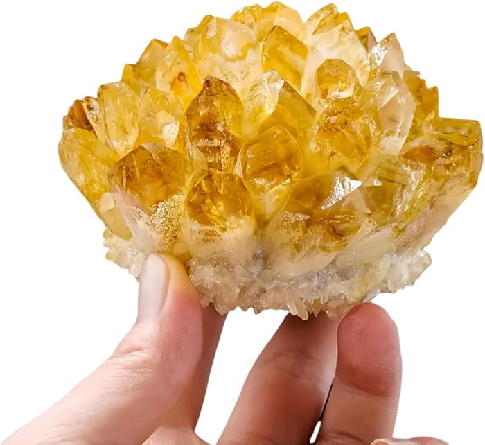 Citrine Crystal Cluster Large Quartz Crystal Formation- Large Yellow Crystal for Positive Energy ... | Amazon (US)