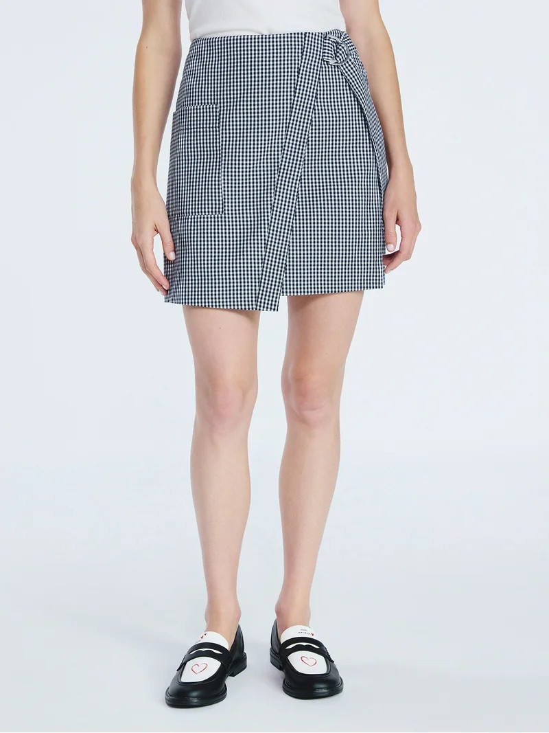 Free Assembly Women's Faux Wrap Mini Skirt, Sizes 0-20 | Walmart (US)