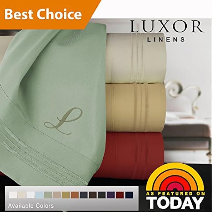 Luxor Linens Bamboo Queen Sheets - 4pc Set (2 Pillowcases, 1 Fitted Sheet, 1 Flat Sheet) - 18 inch D | Amazon (US)