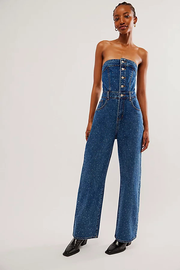Diamante Denim Jumpsuit | Free People (Global - UK&FR Excluded)