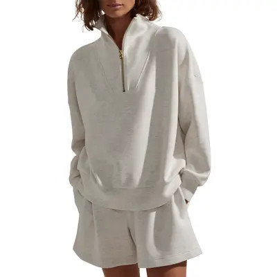 Varley Hawley Half-Zip Sweatshirt in Mushroom at Nordstrom, Size X-Small | Nordstrom