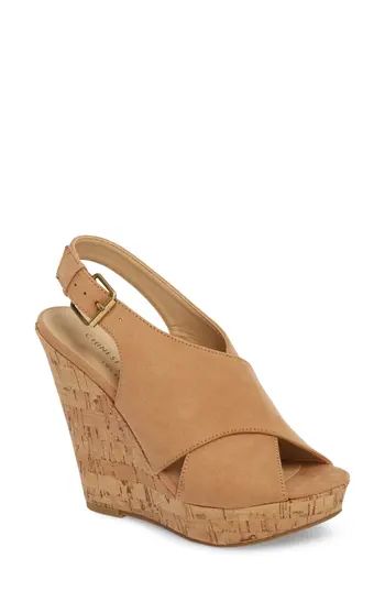 Women's Chinese Laundry Myya Slingback Wedge Sandal, Size 5 M - Brown | Nordstrom