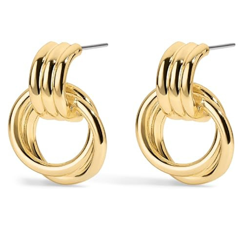 Electric Picks Knot Earrings – 14k Gold Plated Earrings for Women, Lightweight Hoop Style with Modern Twist Design, Durable Build, Ideal for Any Occasion, Elegant Gold Jewelry Gift for Women | Amazon (US)
