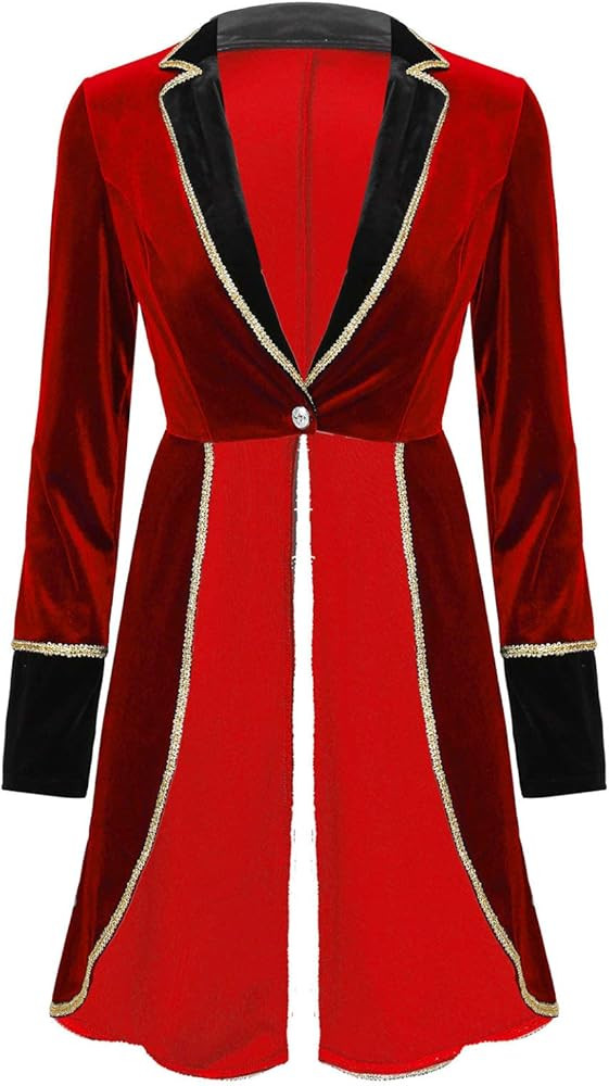 Moily Women's Velvet Victorian Steampunk Tailcoat Ringmaster Circus Show Blazer Jacket Party Wear | Amazon (US)