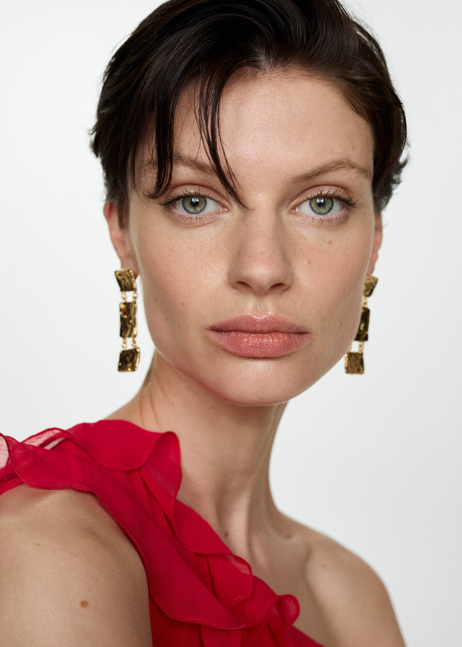 Asymmetric ruffled dress | MANGO (UK)