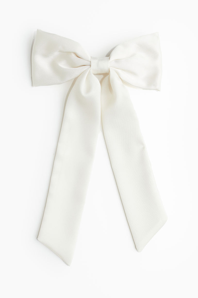 H & M - Hair Clip with Bow - White | H&M (US + CA)