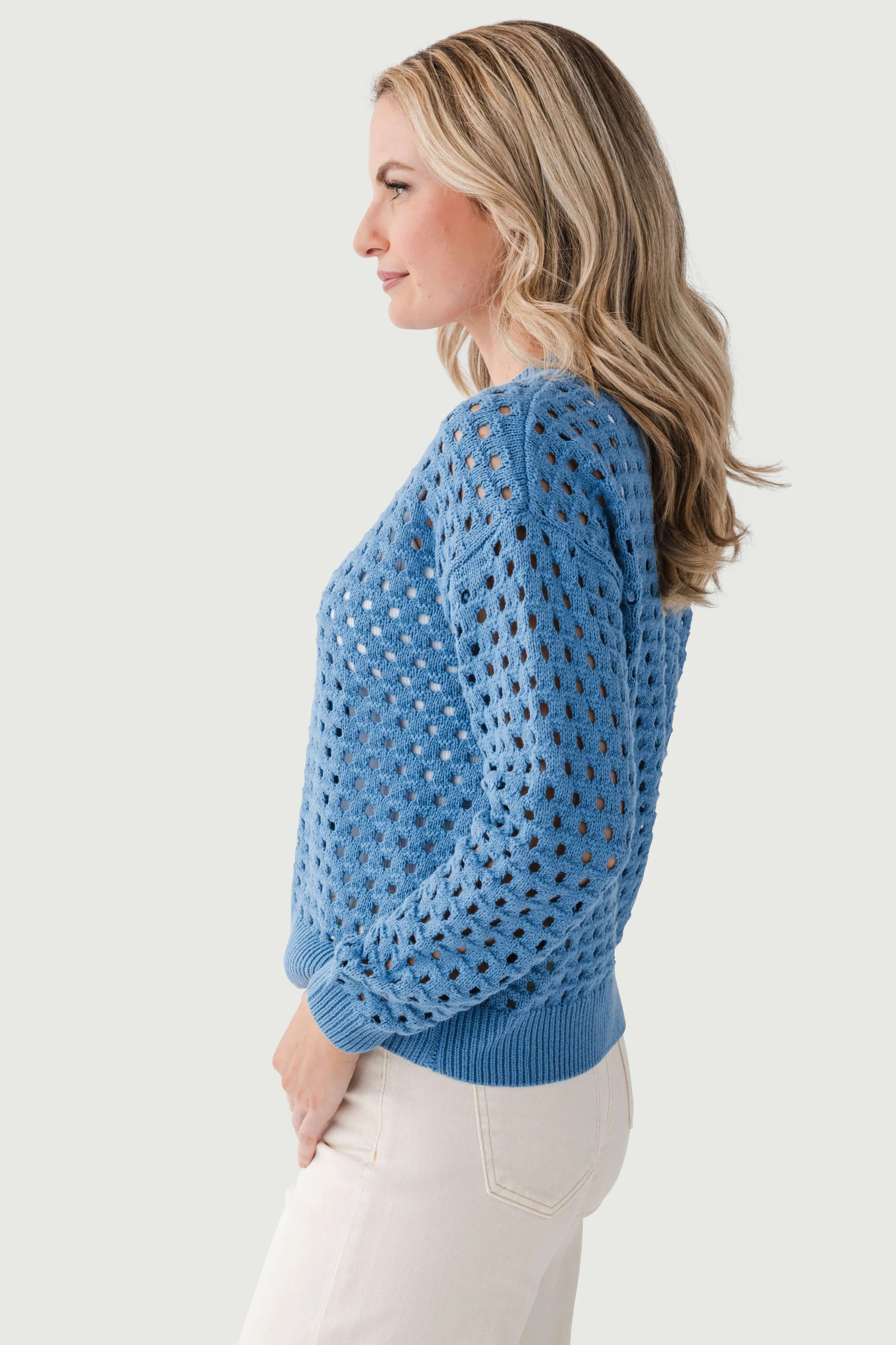 Elan Crochet Zip Up Cardigan | Social Threads