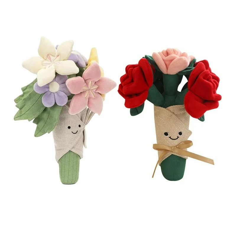 Jellycat Plush Rose Bouquet of Flower Valentine's Day Gift for Girlfriend Cuddly and Soft Stuffed... | Walmart (US)