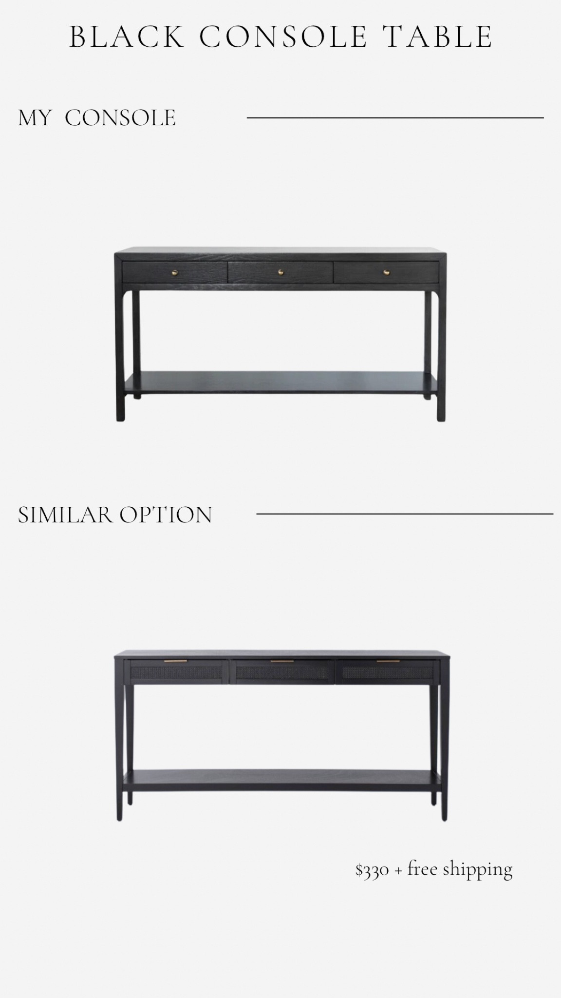 Black console tables options. Entryway console table. Look for less. Threshold with Studio McGee. McGee & Co. 

#LTKhome