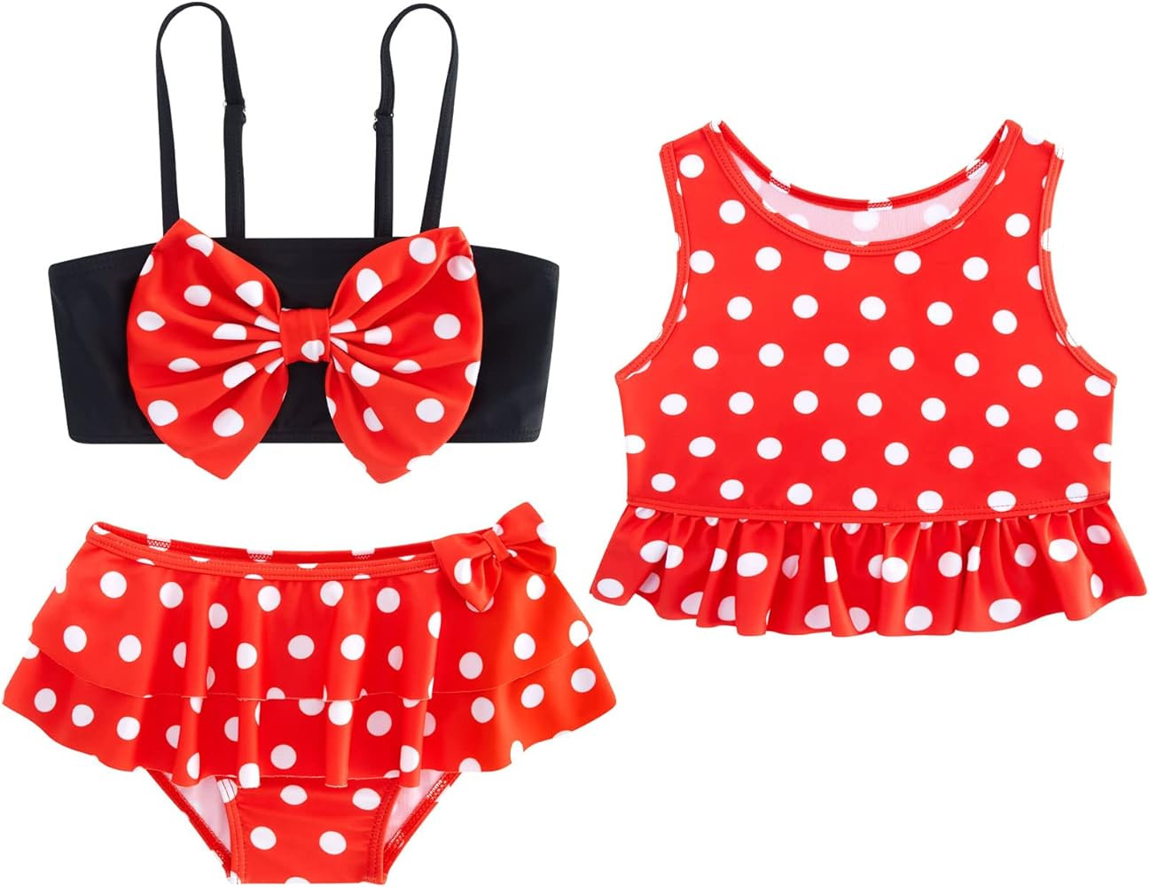 Ahegao 6M-3T Baby Girls Swimsuits for Toddlers Kids 3pcs Bathing Suits Bikini | Amazon (US)