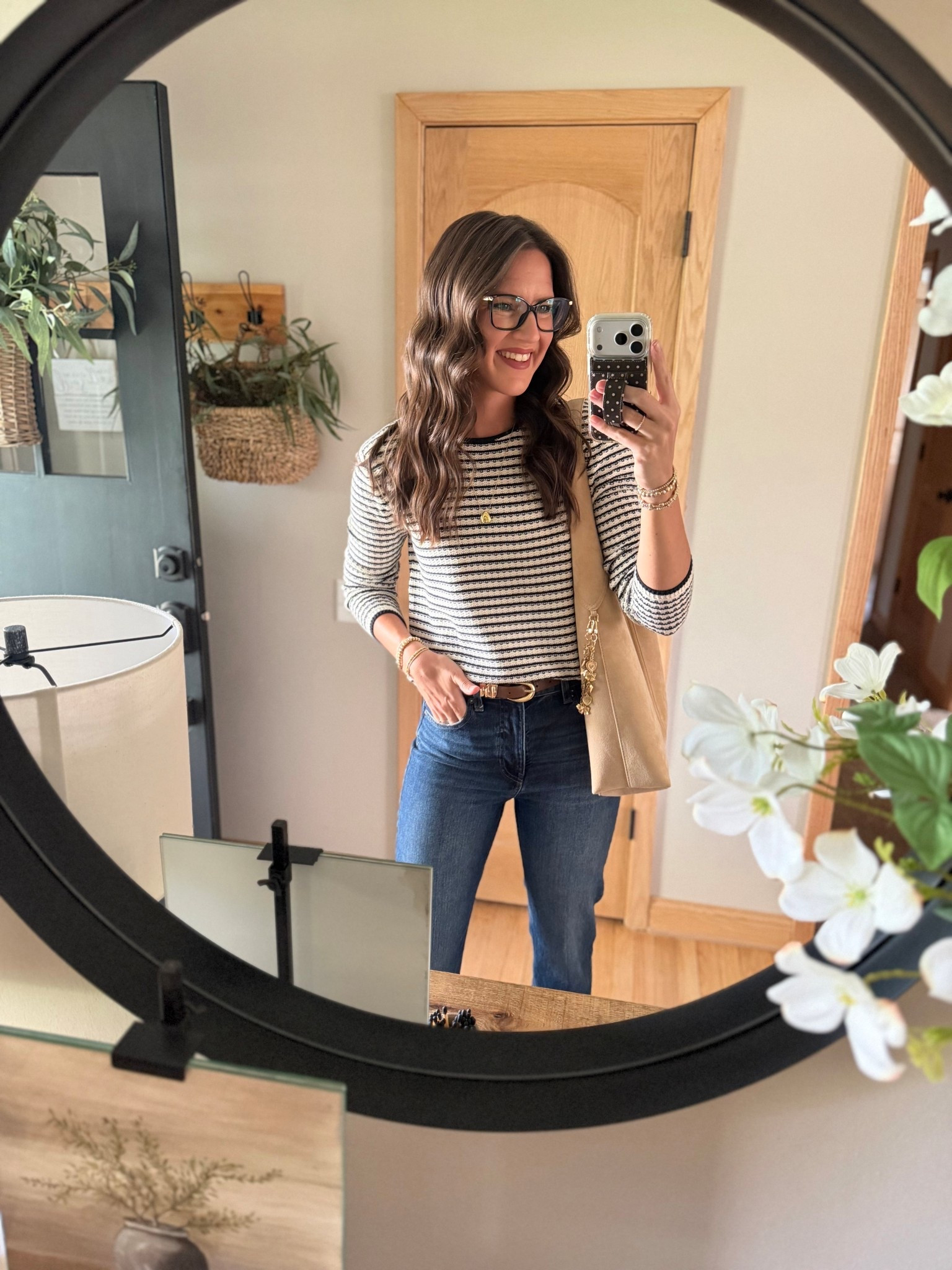 Today’s church outfit 

Sweater - medium 
Jeans - size 26 regular 