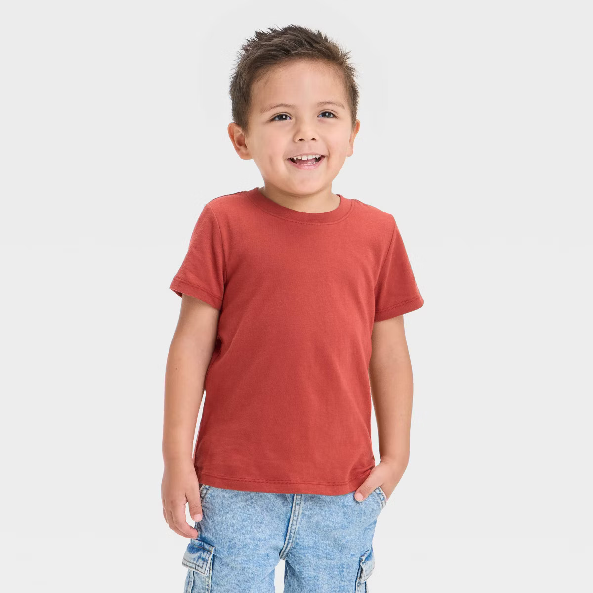 Toddler Boys' Short Sleeve Knit Solid T-Shirt - Cat & Jack™ Orange 2T | Target