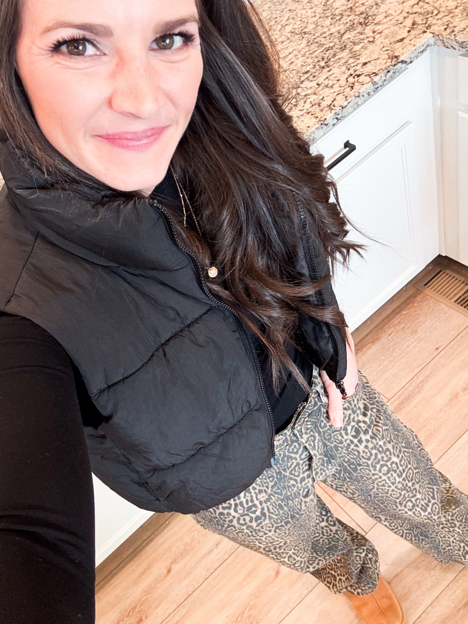 All of my favorites in one outfit today! Tops are both xs and pants are a bit oversized in a size 2! Love this cute and warm outfit!