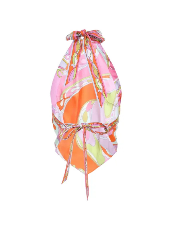 abstract-print silk top | Farfetch Global